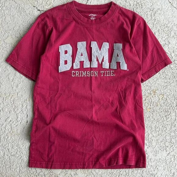 2000s University of Alabama Burgundy Spellout Logo tee. Sz S - Picture 1 of 4
